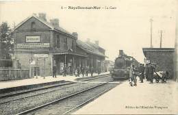 -ref- N312- Somme - Noyelles Sur Mer - La Gare - Gares - Plan Train - Trains - Lignes De Chemins De Fer - Chasseur - - Noyelles-sur-Mer