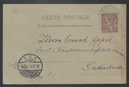 MONACO / 1901 AMBULANT DE JOUR NICE A MARSEILLE SUR ENTIER ALLEMAGNE (ref LE869) - Entiers Postaux