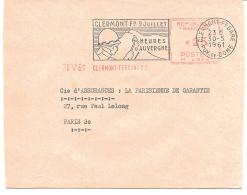 E.M.A.. SUR LETTRE  25CTS  MACHINE M  MUETTE AVEC OBLITERATION MECANIQUE... 1961..TBE.. - Lettres & Documents