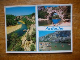 Ardèche , Les Gorges De L'ardèche Avec Le Pont D'arc , Multi-vues "" Carte Animée "" - Saint Martin De Valamas