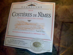 Etiquette De Vin Neuve Costieres De Nimes 2010  Aoc Club Des Someliers - Languedoc-Roussillon