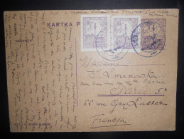 Pologne Carte Lanekovona 1928 Pour Paris - Lettres & Documents