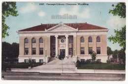 CHEYENNE Wyoming WY ~ CARNEGIE LIBRARY BUILDING FRONT VIEW~ C1910s Vintage Postcard [6194] - Cheyenne