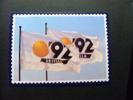 ESPAÑA 1987 POSTAL EXPO 92 SEVILLA BANDERAS - 1992 – Séville (Espagne)