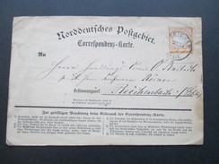 Deutsches Reich Brustschild Nr. 18 EF Norddeutsches Postgebiet. Nachverwendeter AD Stempel K2 Striegau - Brieven En Documenten