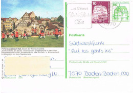 Deutschland Bildpostkarte Schwäbisch Hall - Fachwerkhäuser - Folklore, Tanz, Freilichtspiele - Illustrated Postcards - Used