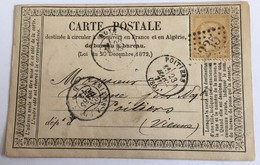 CARTE PRÉCURSEUR De ROYE Pour POITIERS Avec TIMBRE AMBULANT B Affranchissement Type Cérès Mars 1873 - Precursor Cards