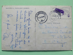 Rumania 1963 Postcard "Vatra Dornei Church" To Turda - Winter Sports Bobsleigh - Brieven En Documenten
