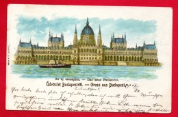 Hongrie.  Gruss Aus Budapest. Das Neue Parlement.  Octobre  1900 - Ungheria