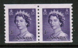 CANADA   Scott # 333** VF MINT NH COIL PAIR - Rollo De Sellos