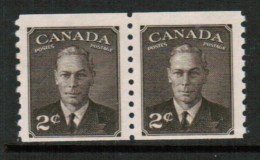 CANADA   Scott # 298** VF MINT NH COIL PAIR - Markenrollen