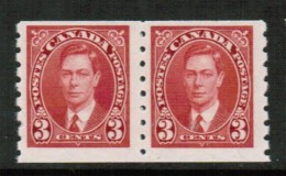 CANADA   Scott # 240** VF MINT NH COIL PAIR - Markenrollen