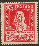 NZ 1929 1d+1d Health Nurse SG 544 HM #WQ214 - Neufs