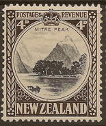 NZ 1935 4d Mitre Peak SG 562 HM #WQ246 - Ongebruikt