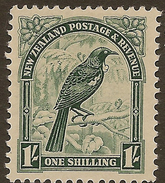 NZ 1935 1/- Tui SG 567 HM #WQ253 - Unused Stamps