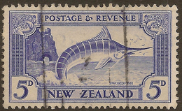 NZ 1935 5d Swordfish SG 563 U NZ 1935 5d Swordfish SG 563 U #WQ256 - Gebraucht