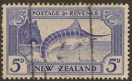 NZ 1935 5d Swordfish SG 563 U NZ 1935 5d Swordfish SG 563 U #WQ256 - Usati