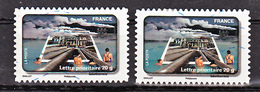 France  408 Autoadhésif L´eau Variété Rose Vert Pale Et Vert , Bleu   Oblitéré Used - Usati