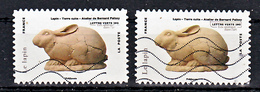 France  776 Autoadhésif Lapin Variété Rose Et Normal Oblitéré Used - Gebruikt