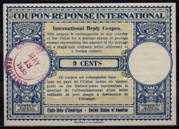 USA 1935, London Type X  9 CENTS International Reply Coupon Reponse Antwortschein IRC IAS O  CHICAGO REGISTERED 13.05.35 - Andere
