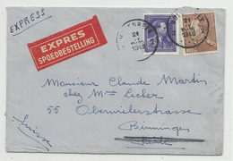 BELGIQUE - 1949 - ENVELOPPE Par EXPRES De MOLENBEEK  Pour BINNINGEN (SUISSE) - Lettres & Documents