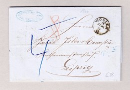 Heimat Schweiz AG Wohlen 17.9.1860 Brief Ohne Marke Nach Leipzig - Covers & Documents