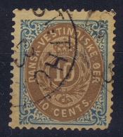 Danish West Indies : 1876 Mi 11 IIa  Used Obl   Kopfstehend WM - Dinamarca (Antillas)