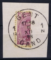 Belgium 1915 OPB Nr 140 Halved And Cancelled In Gent  On Fragment - 1915-1920 Albert I.