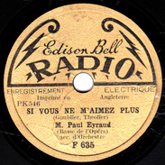 78 T. -  20 Cm - état Tb - PAUL EYRAUD -  SI VOUS NE M'AIMEZ PLUS - LE CREDOT DU PAYSAN - 78 T - Discos Para Fonógrafos