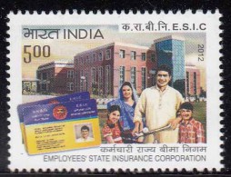 India MNH 2012,  Employees State Insurance Corporation, E.S.I.C. Health Care, Social Security, Cycle, Cycling, - Unused Stamps