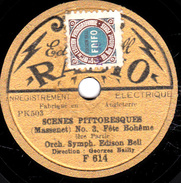 78 T. -  20 Cm - état Tb -  Orch. Symph. Edison Bell - SCENES PITTORESQUES - 1re Et 2e Parties - 78 T - Disques Pour Gramophone