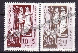 Argentina 1961 Yvert 653- 54, Surcharge To Benefit Children Works - MNH - Unused Stamps