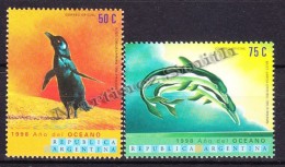 Argentina 1999 Yvert 2077- 78, International Year Of The Oceans - Penguin &amp; Dolphin - MNH - Ongebruikt
