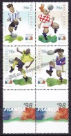 Argentina 1998 Yvert 2029- 32, France World Cup 1998 - MNH - Neufs