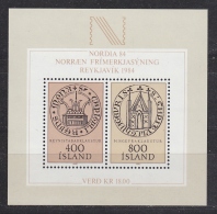 Iceland 1984 Nordia M/s ** Mnh (33420) - Blocks & Kleinbögen