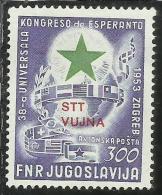 TRIESTE B 1953 CONGRESSO D'ESPERANTO 300d VIOLETTO MNH - Ungebraucht