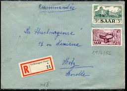 SARRE - N° 289 + 309 / LR DE VOLKLINGEN LE 17/4/1956 POUR METZ - TB - Lettres & Documents