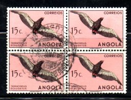 W2223 - ANGOLA , 15 Cent N. 330 Quartina Aperta Usata. Uccelli Bird Aquila - Angola