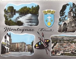 MONTAGNAC  MULTIVUES  CARTE RARE   ANNEE 1970 - Montagnac