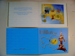SALE! Booklet Tirage 1000ex.Kazakhstan 2001 M/s 10th Ann. Of Independence President Special Cancel Fdc - Kazajstán