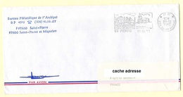 St Pierre Et Miquelon Flamme En PP Du 22-12-1992 Lettre Pour La France - Storia Postale