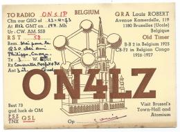 CARTE QSL BELGIQUE ON4LZ, RADIO AMATEUR, UCCLE, BRUXELLES, BELGIUM - Amateurfunk