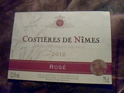 Etiquette De Vin  Neuve Costieres De Nimes Aoc Rosé  2010 - Languedoc-Roussillon