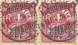 Ziffer 61B, 10 Rp.zinnober  ZÜRICH  (Quetschfalte)        1904 - Abarten