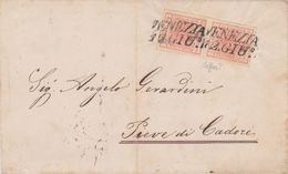LOMBARDO VENETO - COPPIA 15c. DA VENEZIA A PIEVE DI CADORE 12.6.1852 - CAFFAZ - Lombardo-Veneto
