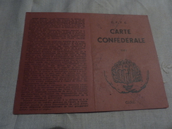 CARTE CONFEDERALE FEDERATION DES SYNDICATS CHRETIENS DES CHEMINOTS DE FRANCE CHEMIN DE FER 1951  TIMBRES SYNDICAT - Chemin De Fer