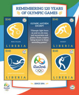 Liberia-2016-olympics-Rio Olympic 2016 Pictogragh Sheetlet - Summer 2016: Rio De Janeiro