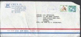 Canada Airmail 1985 Airmail 44c Transpacific Postal History Cover Sent To Pakistan. - Corée Du Sud