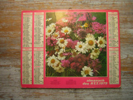 CALENDRIER  1979  ALMANACH DES  P T T CALENDRIER OLLER VUES : FLEURS CHAMPETRES - OEILLET DE POETE - Grand Format : 1971-80