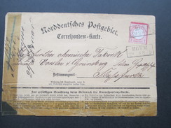 Deutsches Reich 29.2.1872 Nr. 4 EF Correspondenz Karte Stempel R2 Hoym Seeland Sachsen-Anhalt! Nach Stassfurt - Covers & Documents